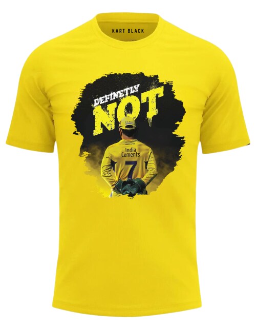 Kart Black Men's CSK IPL Jercy 2024 | Polyster Regular Fit | Thala Dhoni Definetly Not Cricket T-Shirts (MT - IPL - DEF NOT_2XL)