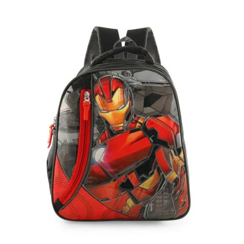Priority Marvel Ironman Embossed Polyester School Backpack For Kids | Specially School Bag For Boys (Small | Red)