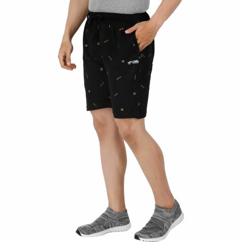 Feel Track Men Black Checkered Pure Cotton Basic Shorts (4Xl)