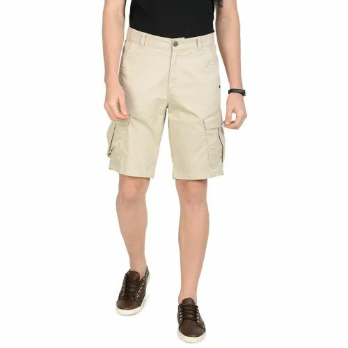 t-base Cotton Solid Pebble Cargo Shorts