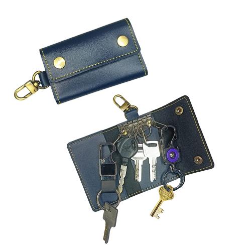 Giftana Vegan Leather Key Case Pouch with 6 Key Hooks, Metal Buckle