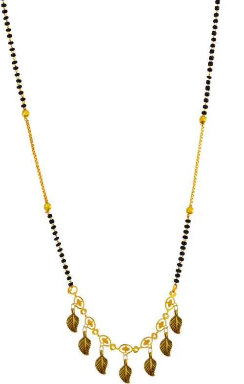 Ramdev Art Fashion Jewellery Gold, Black Gold-Plated Copper, Alloy, Metal Mangalsutra For Women