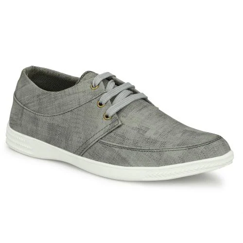 LE GREEM Men's Grey Comfortable & Smart Synthetic Lace Up Running Walking Casual Shoes Sneakers