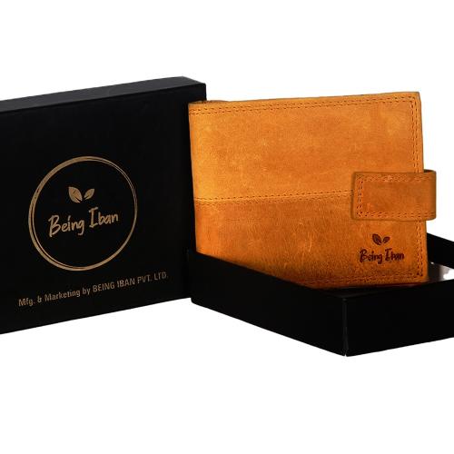 BEING IBAN Real Leather Wallet for Men Slim with 4 Card Slots Men's RFID Wallet Pocket Money Wallet