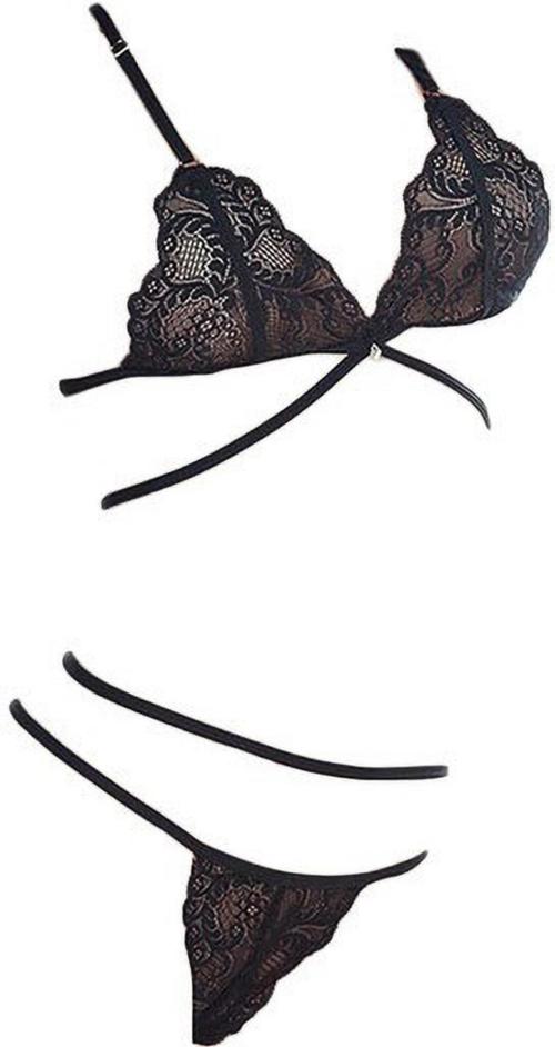Buy Veeva Beauty & Fashion Women Black Self Design Lace Cotton Bra And