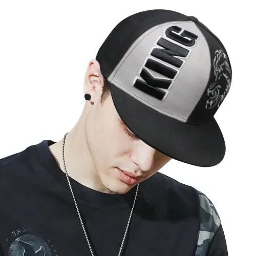 VRITRAZ Stylish and Trendy Unisex Hip-Hop Caps with Adjustable Strap for Men's, Women's, Boys Hiphop caps, Cap for Girls, Hip Hop Snapback caps (Color-King Black, Free Size)