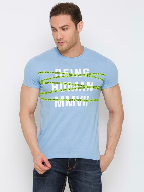 Being Human Blue Short Sleeve T-Shirts