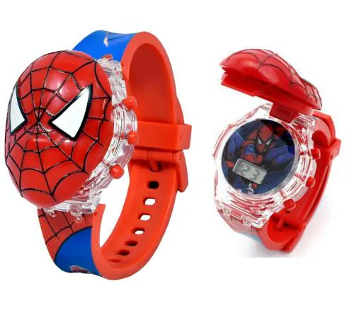 Matrix Timepiece Kids Edition 3D Spiderman/Frozen/Ben 10/Hello Kitty/Iron Man Avenger Digital Watch For Kids With Music & Disco Lights (Boys & Girls)