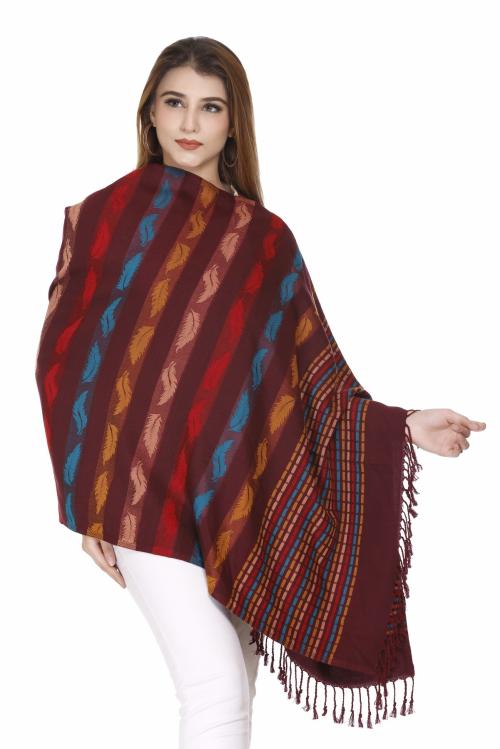 Walaiti Acrylic Floral Print Women Shawl (BARGANDI)