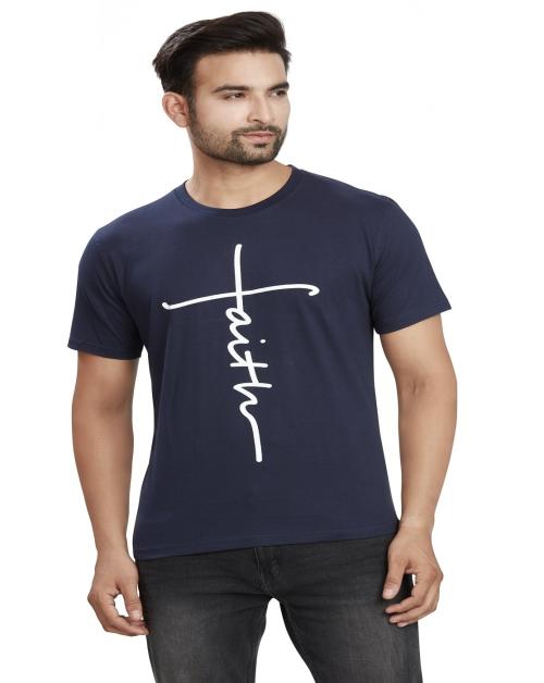 Cobalt Fashion Mens Regular Smart Fit Faith Navy TShirt