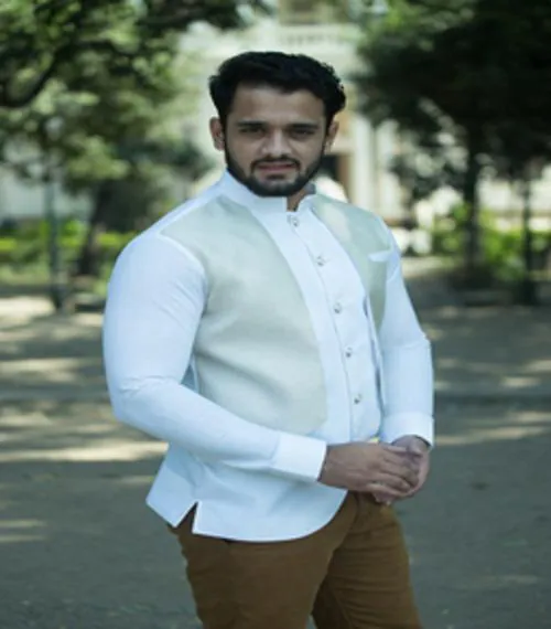 MAGNUM OPUS Mens White Party wear shirt