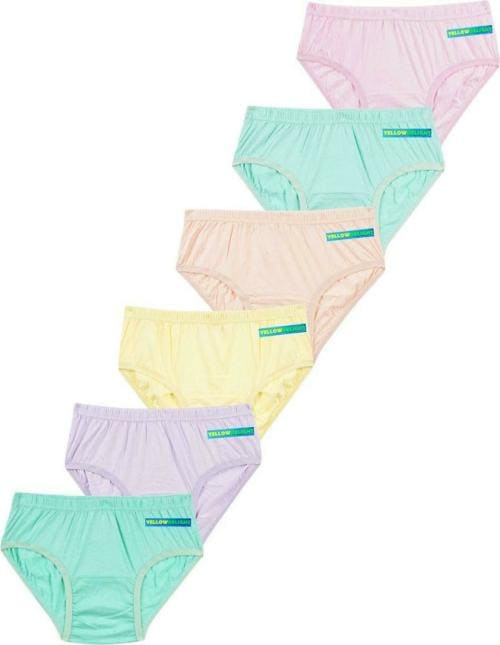 Yellow Delight Multicolor Pure Cotton Panty - L (Pack of 6)