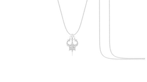 Akshat Sapphire Pure Silver Spiritual Shiva Trishul Pendant With Chain Suitable For Men and Women