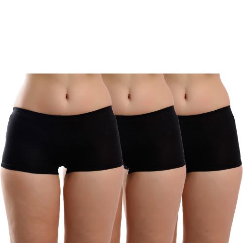 Missfire Women Stretchable Gym Shorts, Short Tights for women (Pack Of 3) (Black)