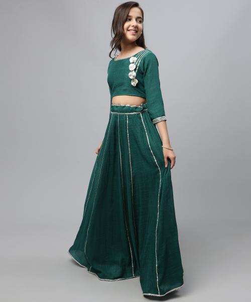 Bollylounge Girls Lehenga Choli Ethnic Wear Lehenga Choli Green