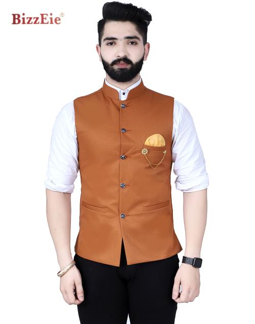 BizzEie Men's MUSTARD Director Ethnic Jacket