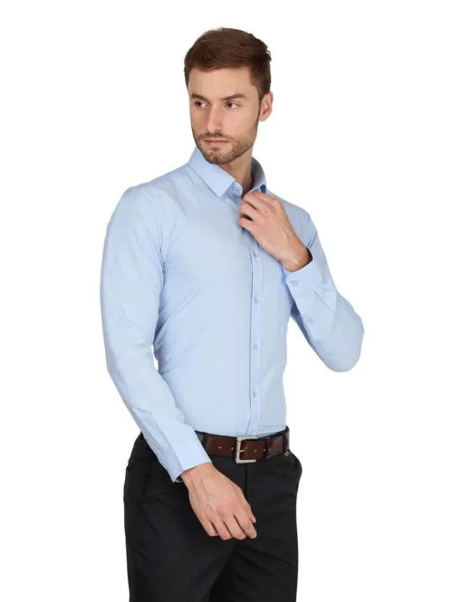 Otto Pale Blue Plain Formal Shirt Relax Fit Bipasa_8 Size 36