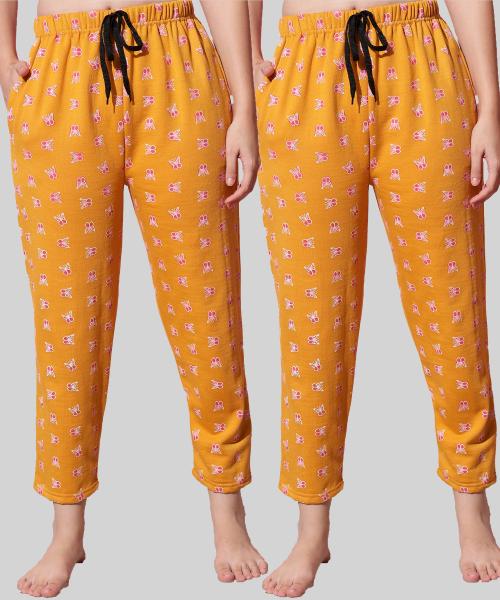 Anixa Women Multicolor12 Cotton Printed Pack of 2 Pyjamas