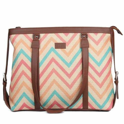 Buy ZOUK Multicolored Printed Handmade Vegan Leather Women's Office Bag