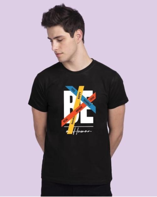 TINMAX - FOR UNIQUENESS Mens round graphic Tshirts - L