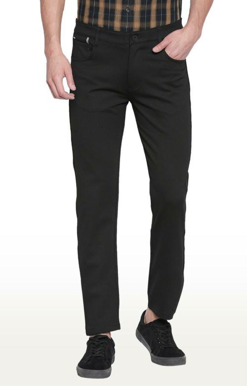 Buy Spykar Black Cotton Slim Fit Trousers For Men Online at Best Prices ...