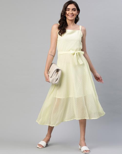 Aarika Womens Lemon Square Solid Dress