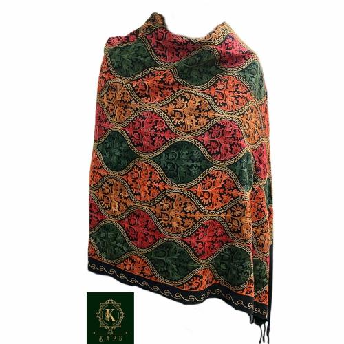 KAPS Women's Kashmiri Aari Embroided MATKA Cashmilon Stoles, Shawls, Wraps (SIZE: 30