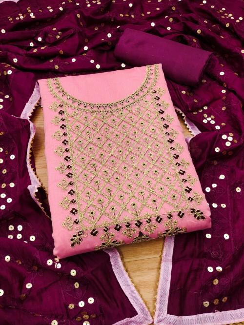 Panzora Chanderi Silk Elegance Salwar Suit Dress Material