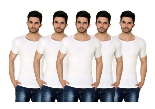 Prince Men White Cotton Pack of 5 Vest (XXL) | YOUNGMAN RNS