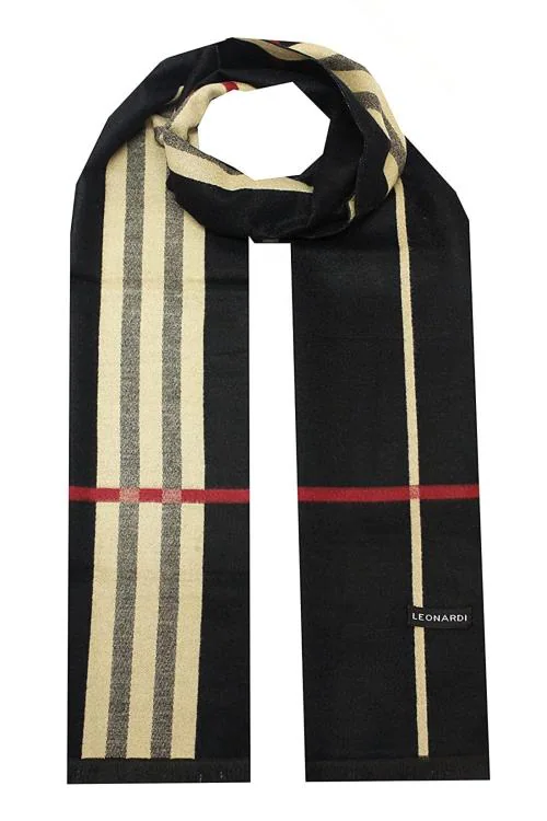 Leonardi Men Cream and Black Viscose Bow Tie