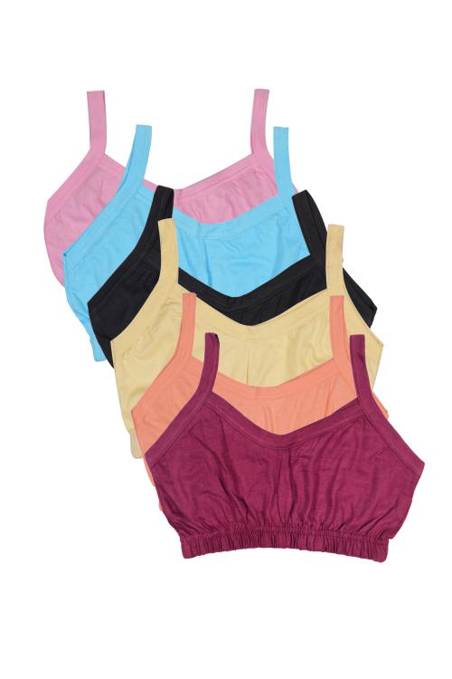 Our Little Munkee Cotton Half Girls Slips / Camisoles (Pack of 6) Multicolor, 15-16Y