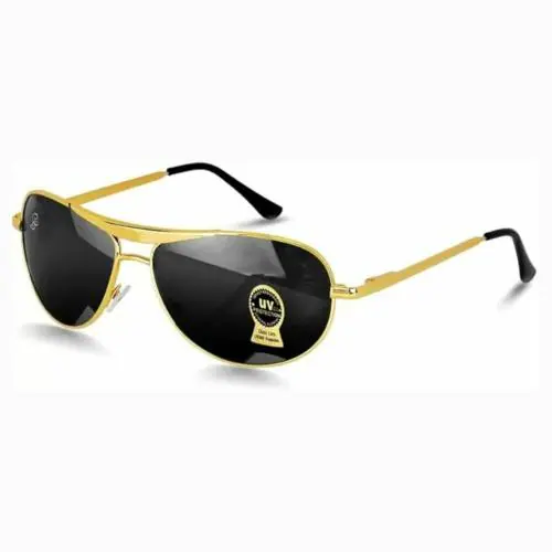 Buy ENSHINE COLLECTION Black Golden frame UV Protection Sunglasses For Mens And Womens Daily