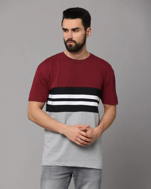 INCHH Tshirt | INCHH Men Color Blocked Tshirt | Round Neck Tshirt | Tshirt For Men| Men Tshirt| Printed Tshirts for Men| Tshirts for Men