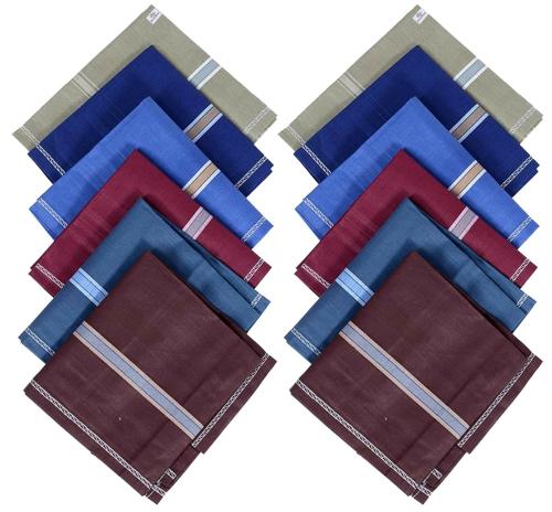 Kuber Industries Dark Color Pocket Square Hankies (Set Of 12)