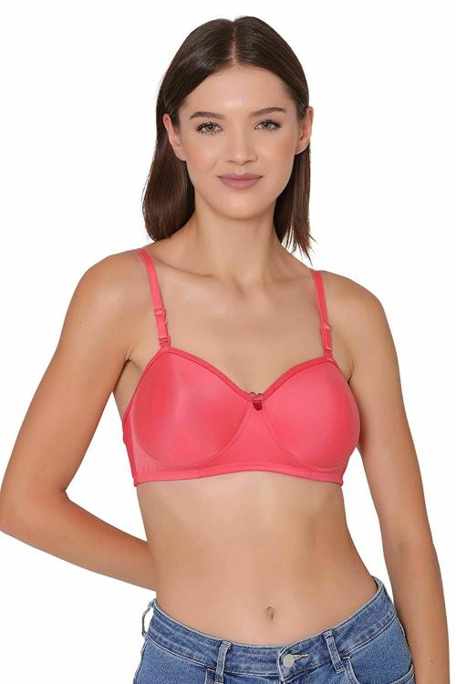 Bodyshell Bright Pink Solid Padded Bra - 34