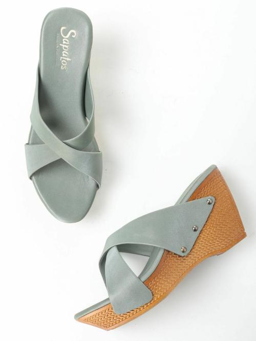 Mijas Trendy Green Heel Sandals for women