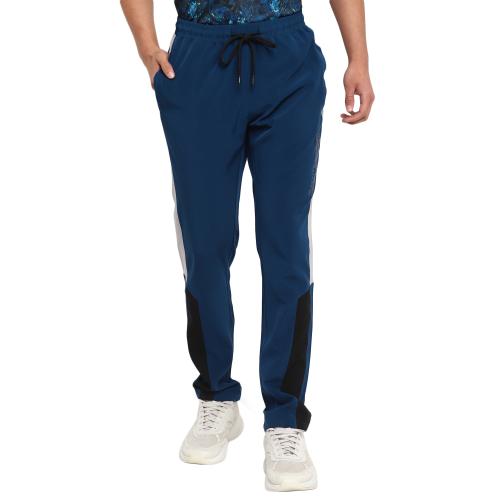 Regular Fit Poly Lycra Teal Cut And Sew Sports Track Pant for Men