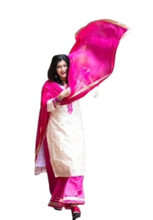 Dhanshvi Women Pink Taffeta Salwar Suit Set (Xxl)