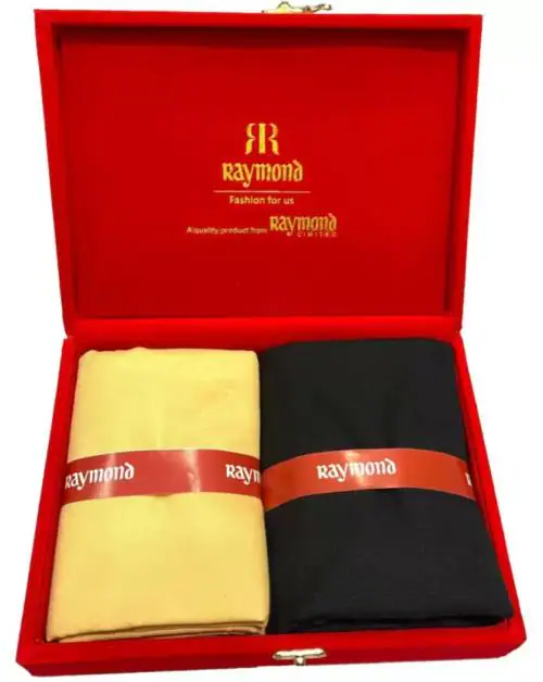 Raymond Polycotton Gold Shirt & Trouser Fabric in Velvet Box Packing (Shirt-2.50 m, Pant-1.30 m)