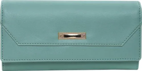 Bulli Women Wallet Green Artificial Leather Party Clutch For Women
