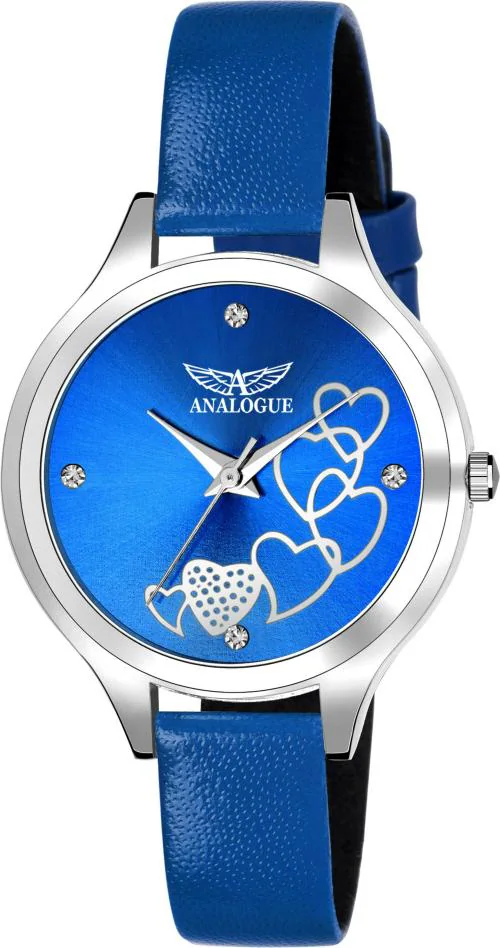 Analogue Analog Blue Dial Blue Strap Watch For Women (Anlg-811-Blue-Blu)