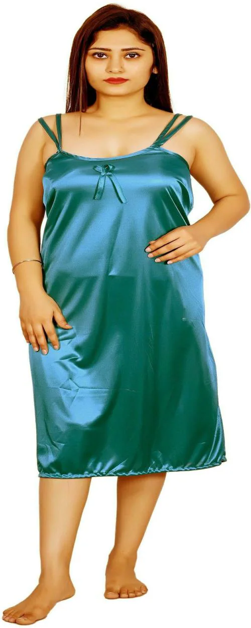 Ankona Women Black Solid Satin Nighty L Nighty For Women L Womens Nighty L Printed Nighty L Plain Nighlty L Ladies Night Wear