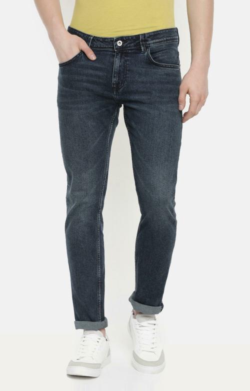 Celio Blue Solid Tapered Jeans