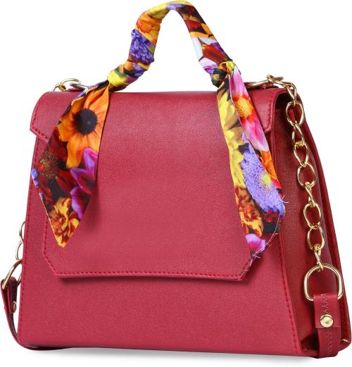 Msk Collection Red Pu Handbag For Women