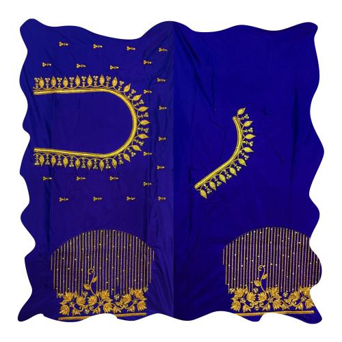 Ayush Creation Women Ink Blue Deep Pure Silk Festival Wear Unstitched Blouse Material