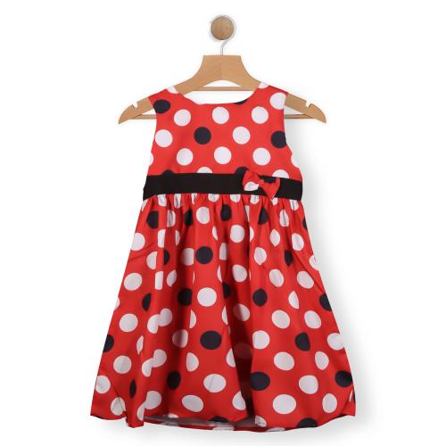 MYY A-Line Fit and Flare Polka Dot Printed Sleeveless Frock