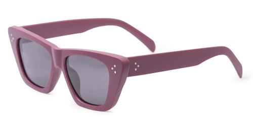 Lenskandy Matt Pink Cat Eye Branded Stylish Sunglasses For Women
