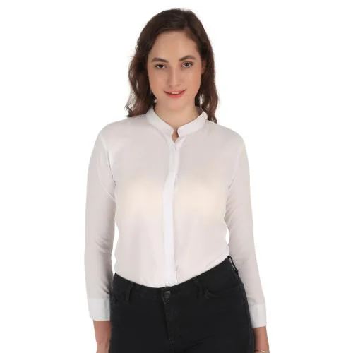 Hunoor Formal Women and Girls Shirts White Size Pack of 1 l women formal shirt l women shirt