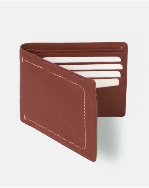 Cat William Men Formal Brown Genuine Leather Wallet (8 Card Slots )