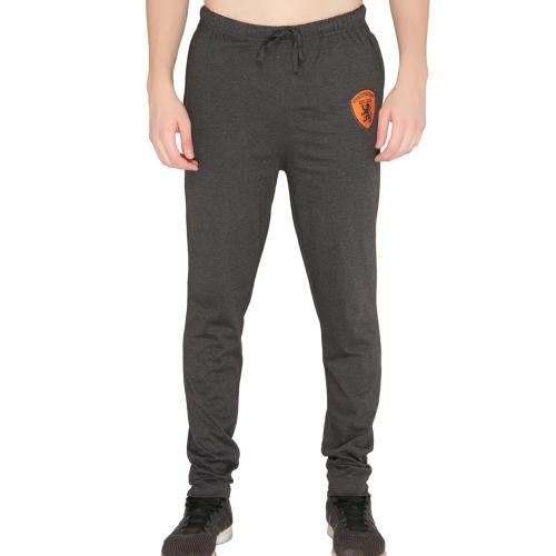 Chromozome Men Graphite Solid Cotton Blend Track Pants